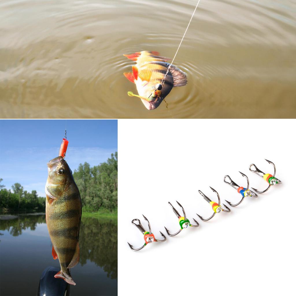 5 шт. 6/8/10/12 размера Зимний крючок для подледной рыбалки Морской рыболовный крючок с тремя челюстями Высокоуглеродистая сталь Тройной крючок Рыболовный аксессуар