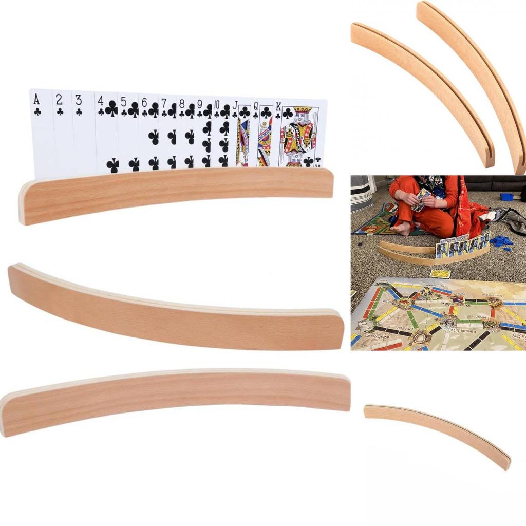 Современная деревянная подставка для игральных карт с длинными держателями для использования в домашних играх