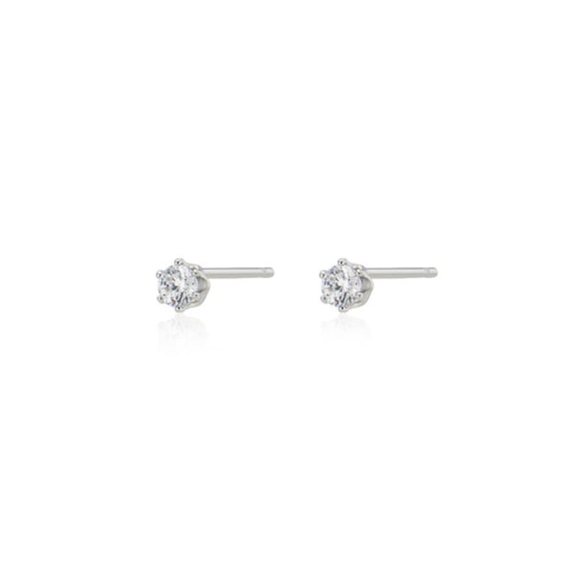 NORMALLEE [White gold] Basic Cubic Earrings (M)