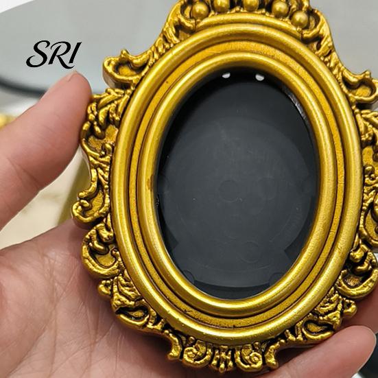 3D Refrigerator Magnet Vintage Photo Frame DIY Oval Picture Holder Fridge Decorative Home Kitchen Office Whiteboard Decor Ornament