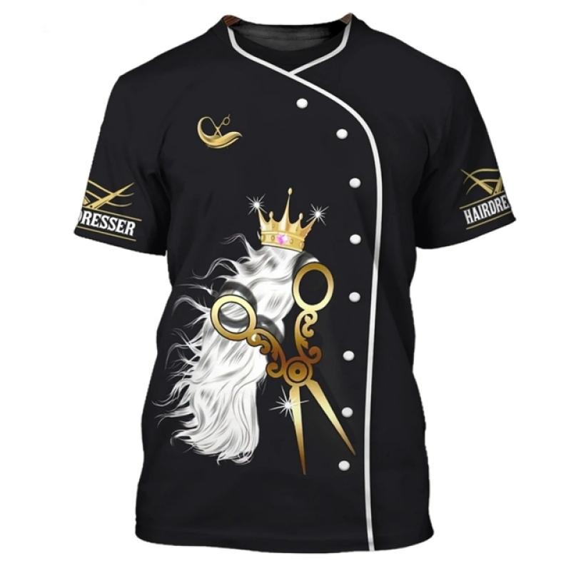 Женская футболка, модная парикмахерская рубашка, женский забавный топ с короткими рукавами на заказ, повседневная женская одежда больших размеров в стиле ретро