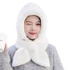 Autumn Winter Warm Hat Plush Lining Windproof Integrated Headwear Scarf for Women Cold Protection 3-in-1 Neck Ears Warmer Plush Hat for Motorcycle EMA