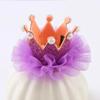 Baby Girl Mesh Crown Lace Pearl Hairpin Princess Sweet Cute Shiny Hair Clips Fashion Headwear Colorful Crown Kids Accessories