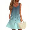 Женское летнее платье с карманом, без рукавов, сарафан с градиентным принтом