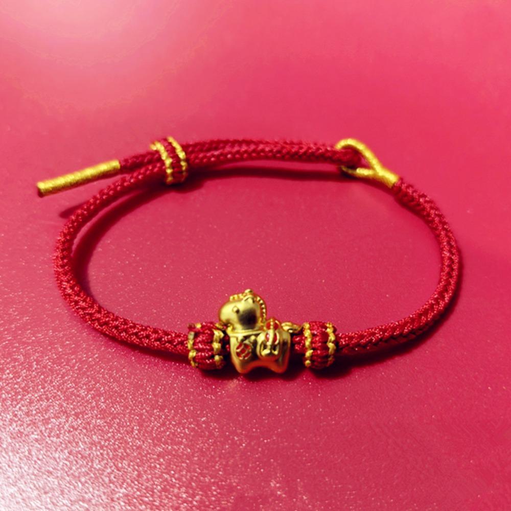 Blessing Horse Bead Bracelet Chinese Style Red Rope Bracelet Lucky Pony Fortune Bracelet  Girls