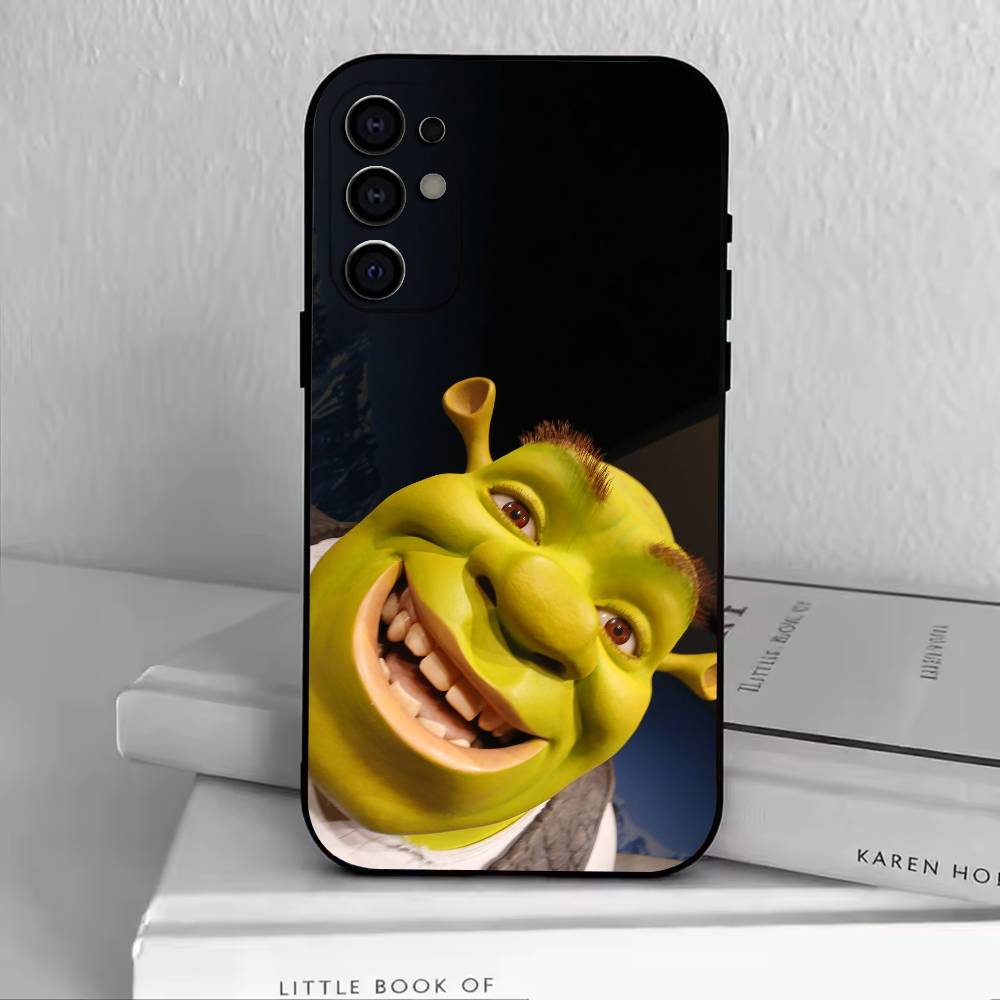 Милый S-Шрек Чехол для телефона Samsung S25,S24,S21,S22,S23,S30,Ultra,S20,Plus,Fe, Мягкий силиконовый Черный чехол