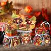 50 Thanksgiving PET Transparent Waterproof Cartoon Stickers Autumn Harvest Festival Celebration Pumpkin Turkey DIY Stickers