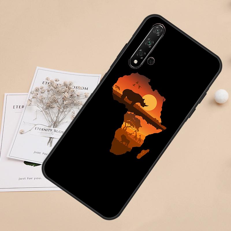 Карта Африки для чехла Huawei Nova 8i 7i 11i 12i 12s 9 10 SE Y60 Y61 Y70 Y72 Y73 Y90 Y91 P20 P40 P30 Lite