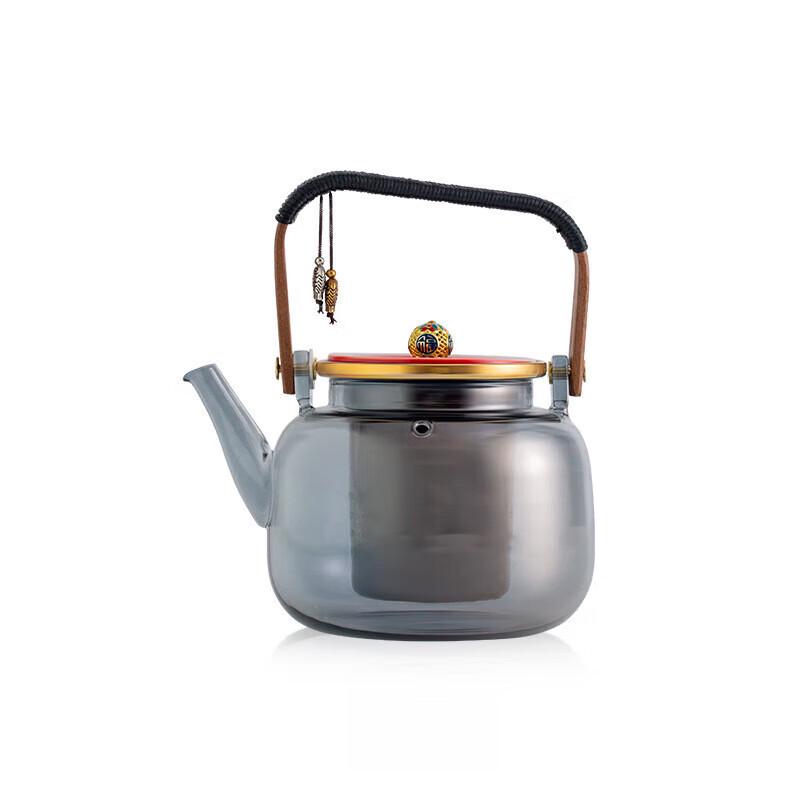 Handmade Ceramic Enamel Beam Handle Teapot