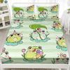 Мультяшный узор лягушки Матрас Комплект постельного белья из трех предметов Матрас с цифровой печатью Взрослые Дети
