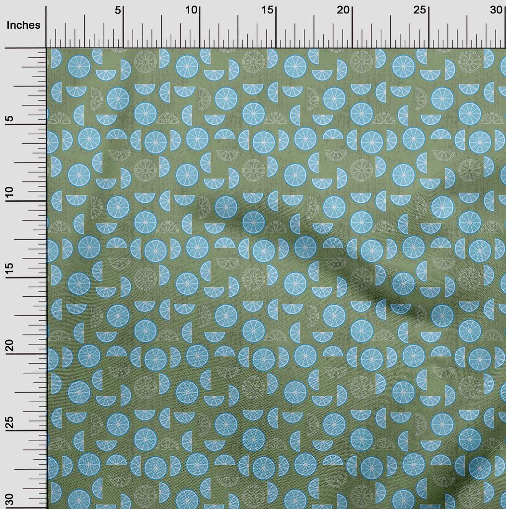 oneOone Cotton Flex Light Green Fabric Lemon Quilting Supplies Print Sewing Fabric By The Yard 40 Inch