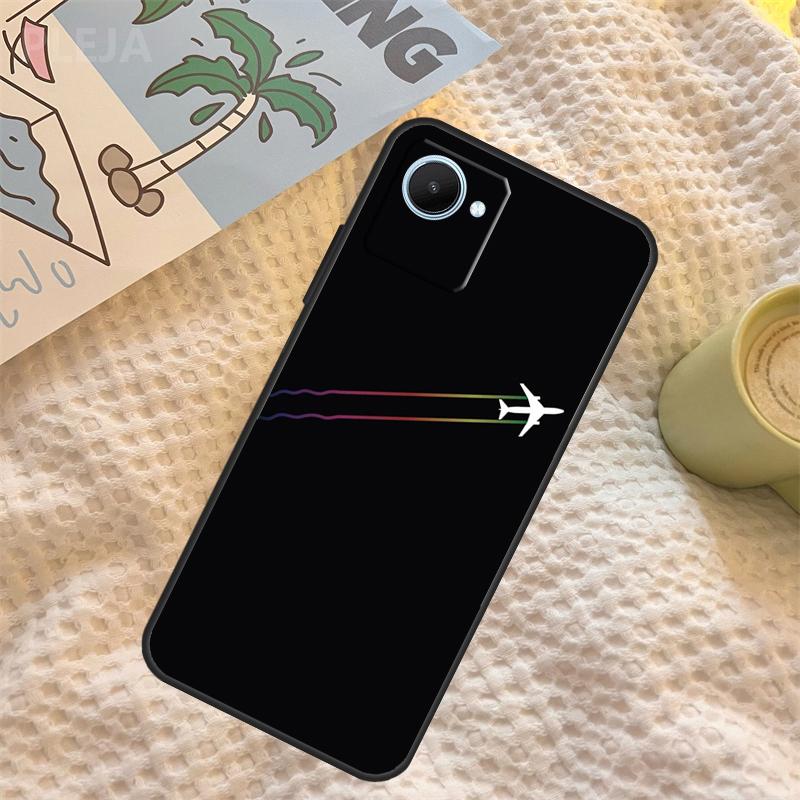 Чехол для телефона Realme с рисунком самолета Для Realme C67 C63 C55 C51 C75 C61 C53 C35 C65 C71 11 12 13 14 15 Pro Plus GT6 GT7 Pro