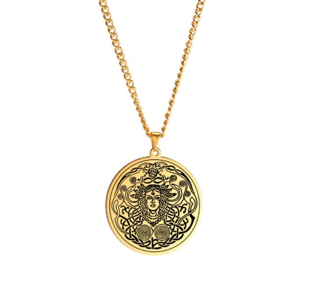 Скандинавская мифология Фрейя Богиня и Любовь Красота Амулет Узор Нержавеющая сталь Подвеска Ожерелье