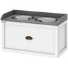 Stainless Steel Raised Dog Bowls, with 21L Storage Drawer for Large Dogs and Cats - White