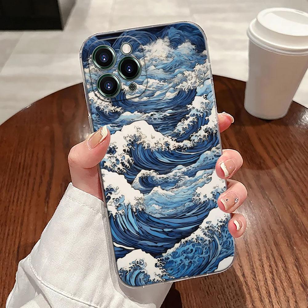 Большая волна Кацусика Хокусай Чехол Для Apple iPhone 17 16 15 14 13 12 11 Pro Max 16 Plus 16E 17Air 17Pro Чехол для телефона Funda