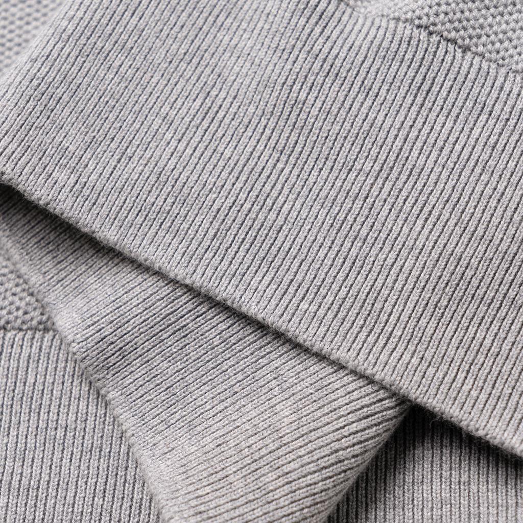 Мужской свитер с вышитым логотипом Polo Ralph Lauren, застежкой-молнией на половину длины, высоким воротом и длинными рукавами, серый 710932304-002