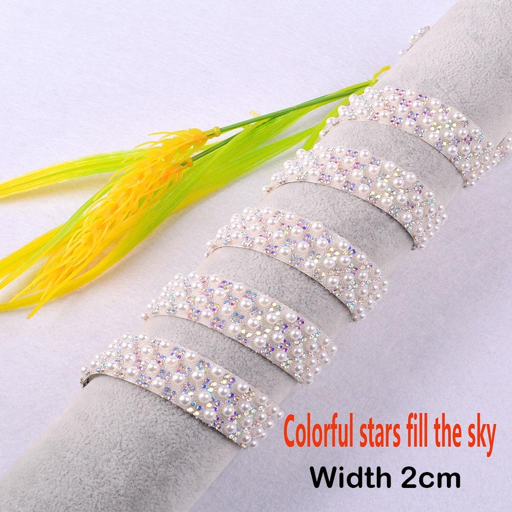 1 ярд DIY стразы отделочная лента красочная жемчужная цепочка одежда обувь сумки сумки украшение