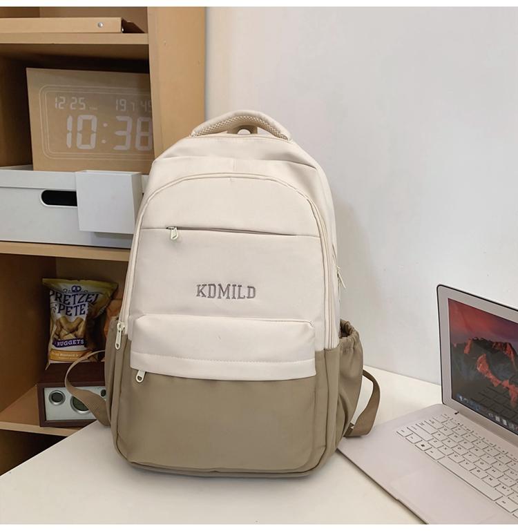 Студенческий школьный рюкзак, женский рюкзак с цветными блоками, компьютерный рюкзак большой емкости, мужской рюкзак для средней школы