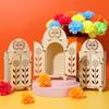 Soaoo Dia De Los Muertos Ofrenda Shadow Box, Wooden Day of The Dead Shadow Box, Skull Papel Picado Day of The Dead Decorations, Altar Ofrenda