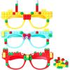 15 шт. DIY Строительные Кирпичики Очки Строительные Блоки Игры для Детей Малышей Строительный Блок Дни Рождения Украшения Карнавальная Тема Вечеринка