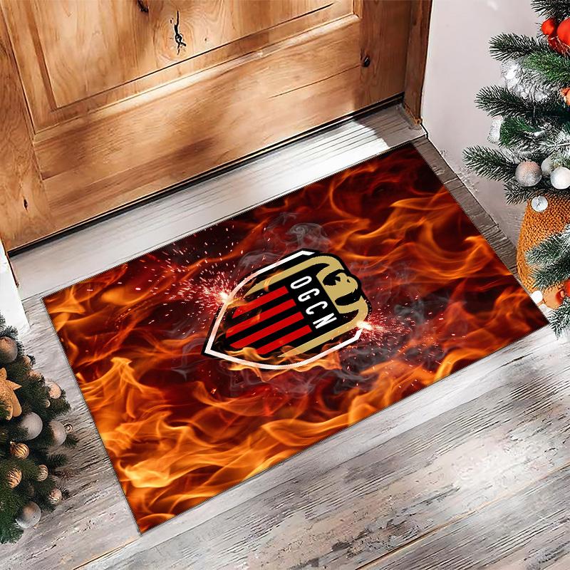 OGC Nice FC Soccer Football Pattern Soft Area Rug Non Slip Indoor Floor Carpet Sports Decor Mat for Bedroom