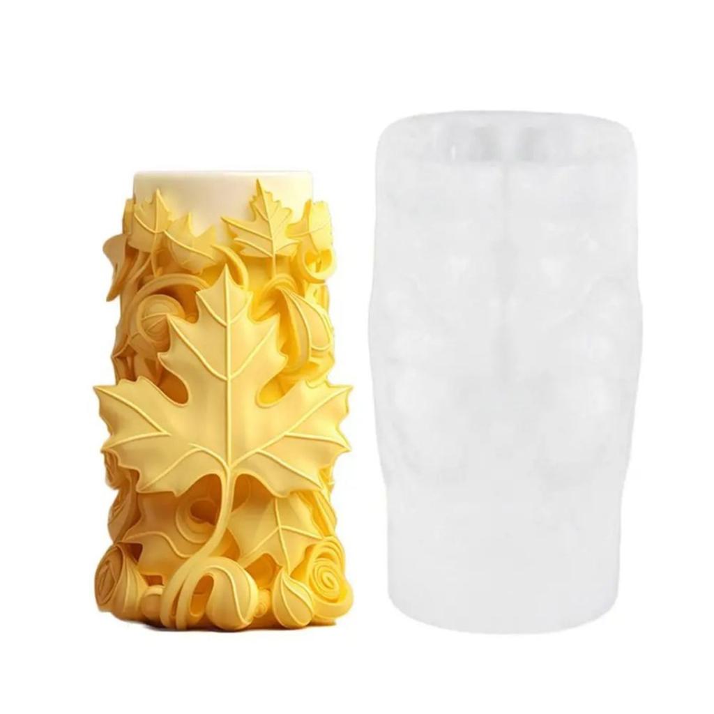 Embossed Candle Molds for Making Candle Soap Cylinder Candle Silicones Molds for Making Candle Christmas Decorations