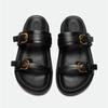 Luxury Brand Designer Platform Slippers for Women Summer High Quality Soft Leather Metal Buckle Slide Sandals Beach Flat Shoes