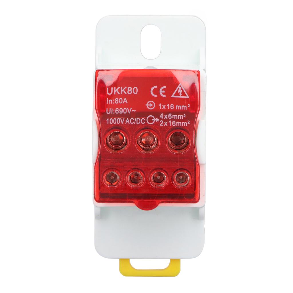 690В 80А Клеммная колодка на DIN-рейку Распределительная коробка Соединяемый латунный проводник Клеммная соединительная коробка