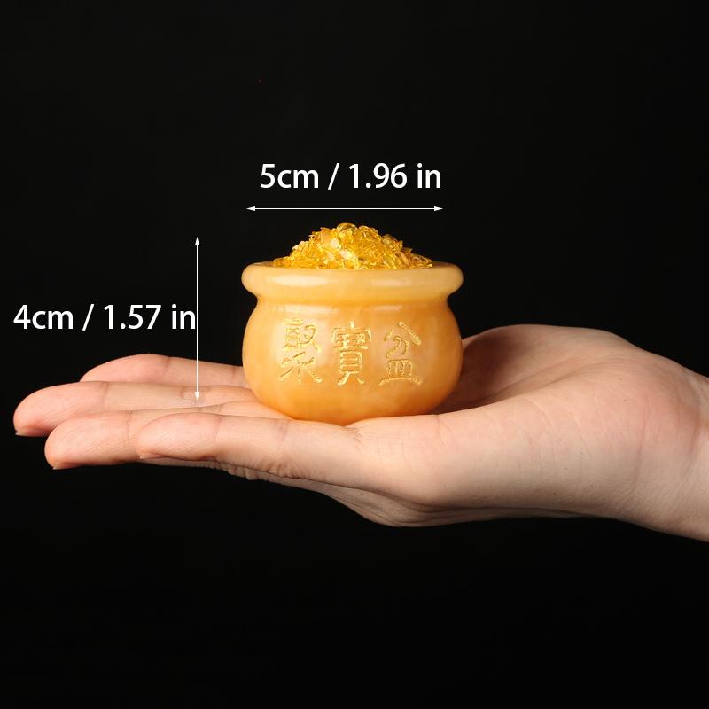 Topaz- Ingot Lucky Cornucopia Decorative Ornament  Chinese Style Home Living Room Bedroom Office Decoration Shop Decoration