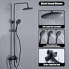 Shower Set 3 Function Black Square / Round Shower Head Bathroom Stainless Steel Wall Hand Shower Faucet Double Out