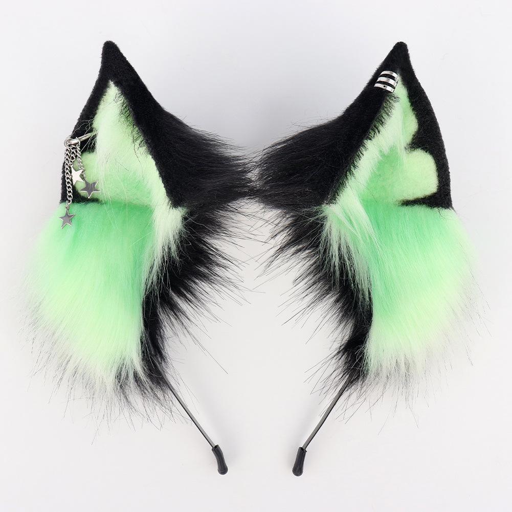 New Halloween handmade animal ear headband cosplay Plush, realistic fox ear headband for cosplay events and live streams