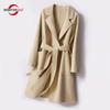 100% Wool Women Coat Autumn Wool Long Coat Handmade Pea Coat Winter Warm Cashmere Long Jacket