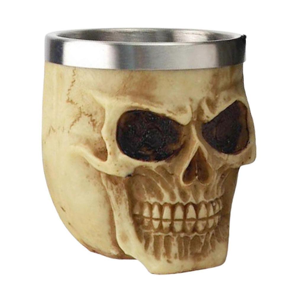 Skull Pattern Barber Cleaning Soap Mug Shaving Lather Bowl,Made of Stainless