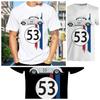 Large Cotton Men's Clothing Printed T-shirt Men's Car Short Sleeved Simple Herbie T-shirt Rally Racing Round Neck T-shirt
