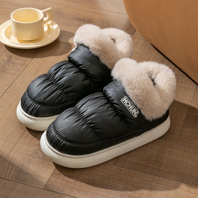 Хлопковая обувь для мужчин и женщин зимой, подходит для использования дома в помещении с толстым бархатом и теплыми хлопковыми сапогами