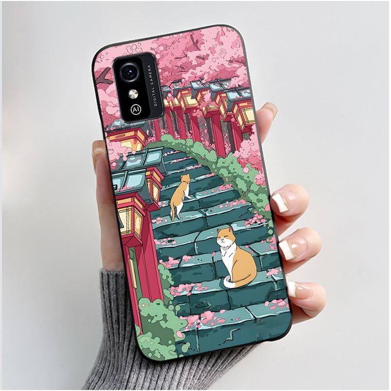 Милый мультяшный чехол для ZTE Blade L9 Fundas Capa Печатный корпус Защитная крышка Мягкий силикон Черный корпус Ударопрочный Coque