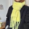 Luochi Knitting~Плюшевый шарф конфетных цветов: Мягкий, приятный для кожи, теплый, с кисточками и косами, универсальный зимний шарф-снуд для женщин.