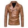 Men's Leather Jacket Winter Retro Motorcycle Washed Men's Lapel Men's PU Coat Leather Jacket