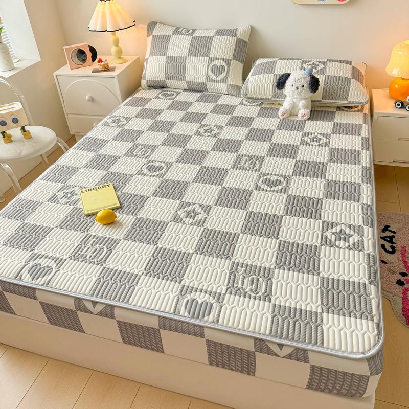 1 шт. латексный толстый стеганый наматрасник, летний дышащий крутой противоскользящий простынь на подкладке, милый чехол на кровать, наволочка в комплект не входит
