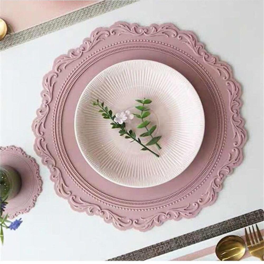 1 шт. кружевной силиконовый подстаканник с рельефным дном, нескользящий коврик для украшения стола, кухонные принадлежности, круглый коврик для чашки, подставка для посуды