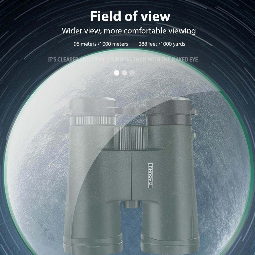 10x42 Compact Binoculars for Adults Kids with Large Eyepiece FMC Lens BAK4 Prism High Powered