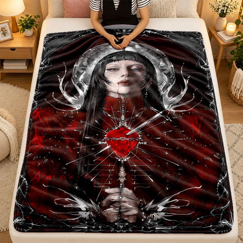 Flannel BlanketLady Gaga Warm Soft Throw Blanket for Indoor Sofa Bed Living Room Use