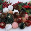 6cm Christmas Balls Set Flocking Shatterproof Xmas Tree Pendants DIY Crafts Christmas Hanging Balls Home Xmas Decor