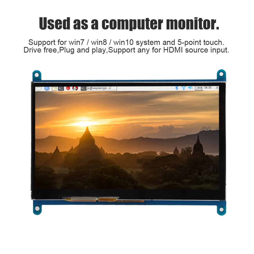 7 Inch 1024x600 HDMI LCD Touch Screen Display with Acrylic Shell for Raspberry Pi 4b 3b 3b