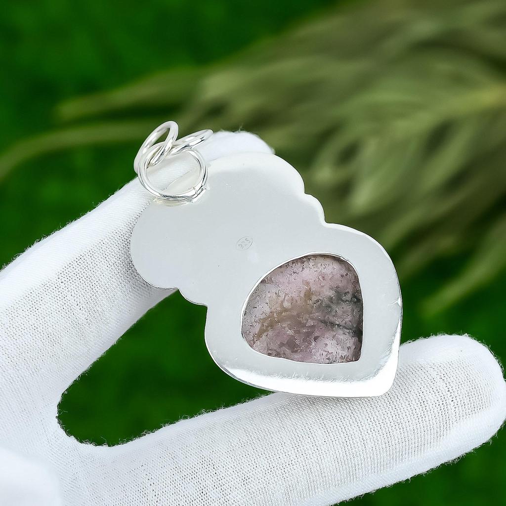 Friendship Day Sale 925 Sterling Silver Natural Rhodonite Anniversary Pendant