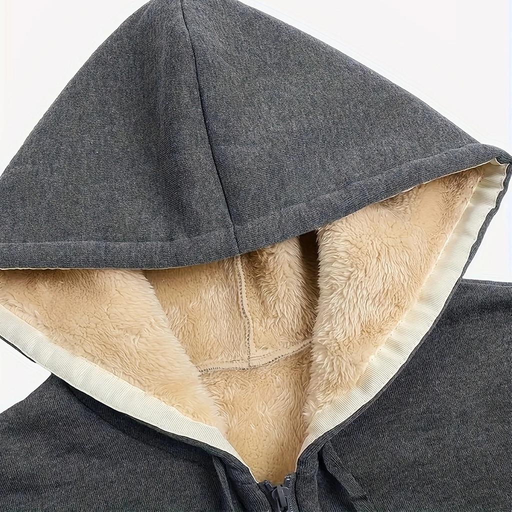 Женская теплая плюшевая толстовка с капюшоном