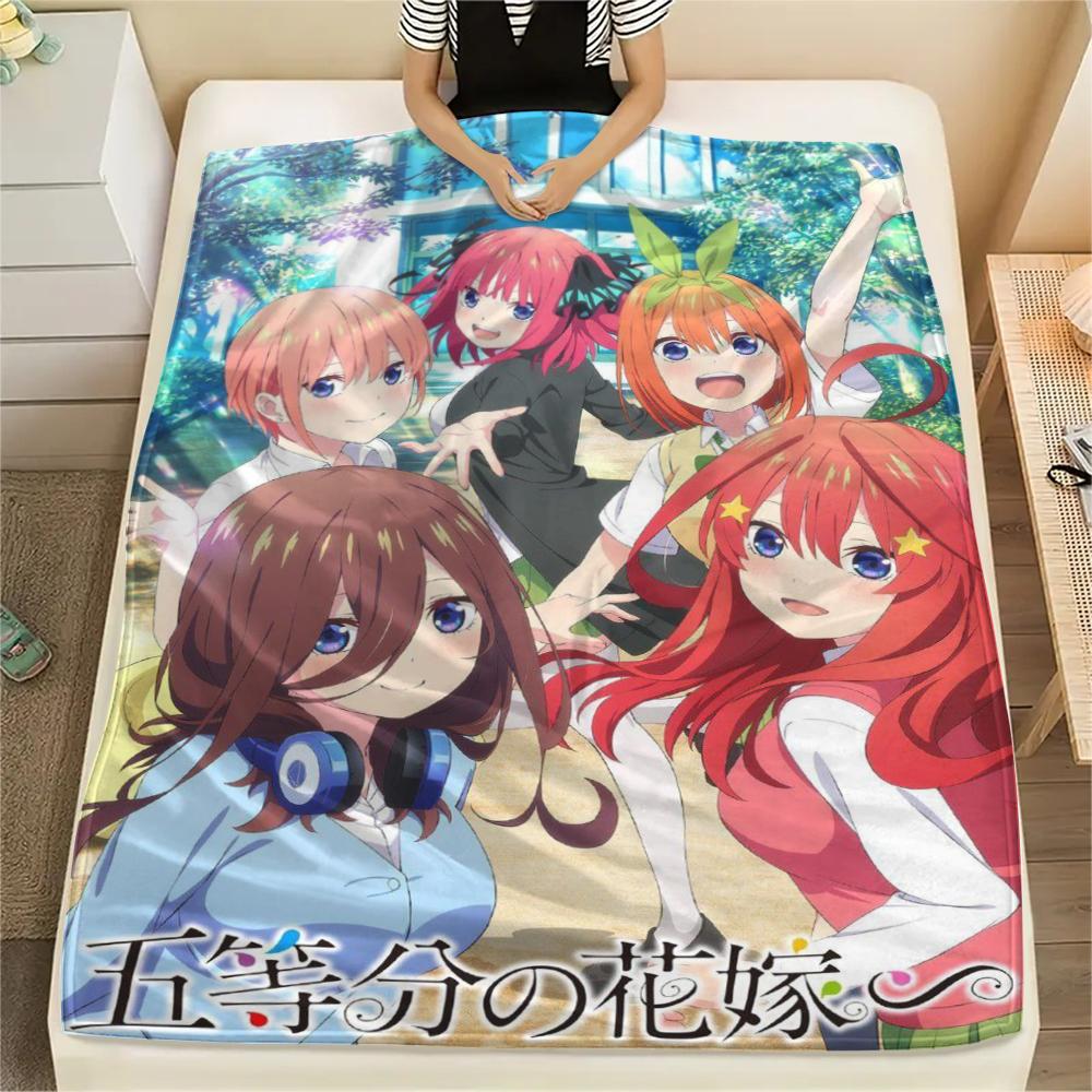 The Quintessential Quintuplets Flannel Blanket Print Pattern Warm Soft for Sofa Bedding Chair -xia50