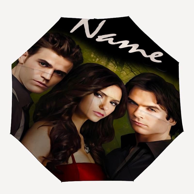 Personalized Name V-Vampire Diaries Print Umbrella - Automatic Open/Close, Eight-Rib Durable Frame, Automatic Folding Umbrella