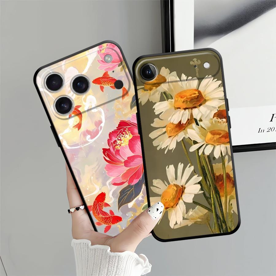 Масляная живопись Цветочный чехол для Apple iPhone 17 Pro Max 14 Air 16 XR XS MAX 11 12 15 Pro 7 8 13 Funda Чехол для телефона