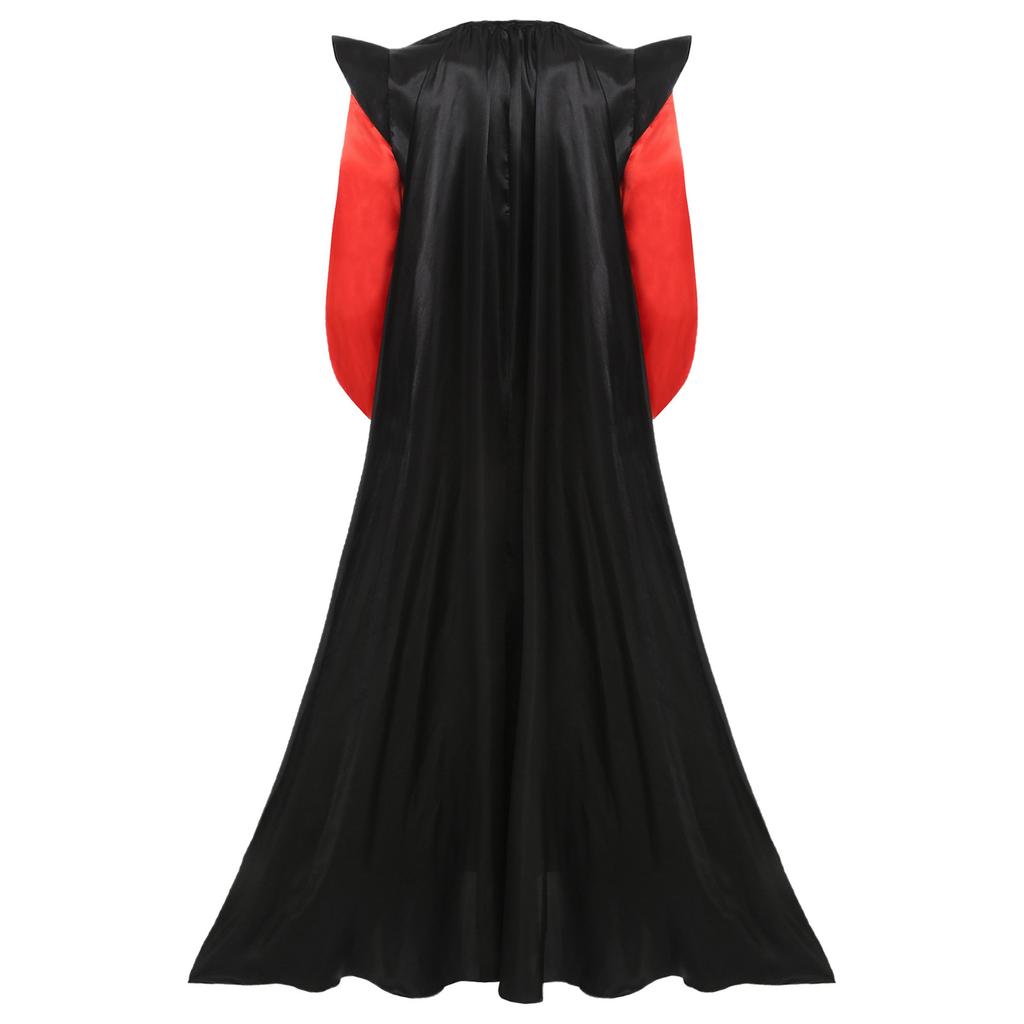 Мужской костюм для косплея арабского злодея на тематическую вечеринку Хэллоуин, с глубоким V-образным вырезом, длинными рукавами-фонариками, контрастной атласной мантией